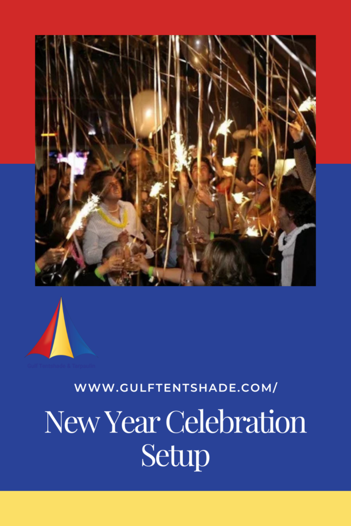 New Year celebration setup in Abu Dubai Desert party