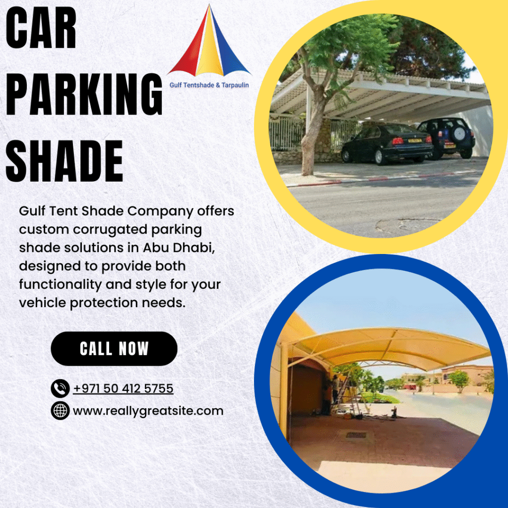 Affordable corrugated parking shades in Abu Dhabi